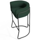 Ver imagem 5 de Kit 03 Banquetas Decorativas Fixa Base de Aço Preto Betina D02 Linho Verde Musgo C-117 - Lyam
