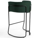 Ver imagem 3 de Kit 03 Banquetas Decorativas Fixa Base de Aço Preto Betina D02 Linho Verde Musgo C-117 - Lyam
