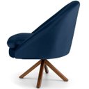 Ver imagem 3 de Poltrona Decorativa Base Giratória de Madeira Rafa D02 Veludo Azul Oxford C-304 - Lyam Decor