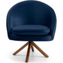 Ver imagem 2 de Poltrona Decorativa Base Giratória de Madeira Rafa D02 Veludo Azul Oxford C-304 - Lyam Decor