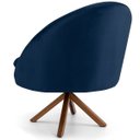 Ver imagem 4 de Poltrona Decorativa Base Giratória de Madeira Rafa D02 Veludo Azul Oxford C-304 - Lyam Decor