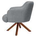 Ver imagem 4 de Kit 2 Poltronas Decorativa Base Giratória de Madeira Jade D02 Linho Cinza C-416 - Lyam Decor
