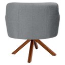 Ver imagem 6 de Kit 2 Poltronas Decorativa Base Giratória de Madeira Jade D02 Linho Cinza C-416 - Lyam Decor