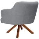 Ver imagem 4 de Poltrona Decorativa Base Giratória de Madeira Jade D02 Linho Cinza C-416 - Lyam Decor