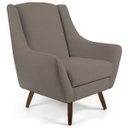 Ver imagem 2 de Poltrona Decorativa Fixa Pés de Madeira Juliet D02 Veludo Bege Escuro C-68 - Lyam Decor