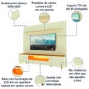 Ver imagem 4 de Rack Bancada Nobre com Painel para Tv até 85 Polegadas com Pés de Vidro e Led Royal