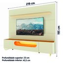 Ver imagem 3 de Rack Bancada Nobre com Painel para Tv até 85 Polegadas com Pés de Vidro e Led Royal