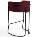 Ver imagem 2 de Banqueta Decorativa Fixa Base de Aço Preto Betina D02 Veludo Marsala C-278 - Lyam Decor