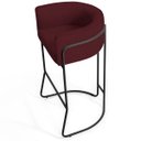 Ver imagem 4 de Banqueta Decorativa Fixa Base de Aço Preto Betina D02 Veludo Marsala C-278 - Lyam Decor