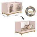 Ver imagem 2 de Quarto de Bebê Qencanto Slim com Cômoda 4355 e Berço 4315 Qmovi Rosa Acetinado + Colchão Gazin