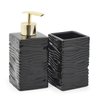 Kit Banheiro Lavabo 2 Peças Com Porta Sabonete:PRETO - 1