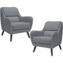 Ver imagem 1 de Kit 2 Poltronas Decorativas para e Recepção Gooby D02 Linho Cinza C-416 - Lyam