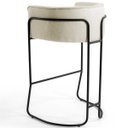 Ver imagem 5 de Kit 02 Banquetas Decorativas Fixa Base de Aço Preto Betina D02 Linho Bege C-107 - Lyam Decor