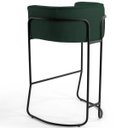 Ver imagem 3 de Kit 04 Banquetas Decorativas Fixa Base de Aço Preto Betina D02 Linho Verde Musgo C-117 - Lyam