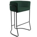 Ver imagem 4 de Kit 04 Banquetas Decorativas Fixa Base de Aço Preto Betina D02 Linho Verde Musgo C-117 - Lyam