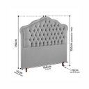 Ver imagem 7 de Kit Cama Box Queen + Cabeceira Estofada em Madeira Maciça Curva Provençal com Capitonê Cinza/Linho