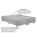 Ver mais imagens de Kit Cama Box Queen + Cabeceira Estofada em Madeira Maciça Curva Provençal com Capitonê Cinza/Linho