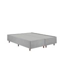 Ver imagem 4 de Kit Cama Box Queen + Cabeceira Estofada em Madeira Maciça Curva Provençal com Capitonê Cinza/Linho