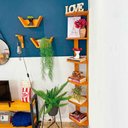 Ver imagem 2 de Estante de Canto de Madeira Pinus 6 Prateleiras Linea Carvalho