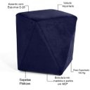 Ver imagem 4 de Kit 2 Puffs Decorativo para Sala de Estar Ametista D02 Veludo Azul Marinho B-287