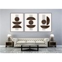 Ver imagem 2 de kit com 3 Quadros Decorativos Abstratos com Moldura e Vidro para Sala Quarto Escritório e Clínica 52