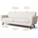 Ver imagem 7 de Sofá 4 Lugares Sala de Estar Miami 2,60M D02 Linho Cru A-430 - LyAM Decor