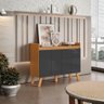 Buffet Aparador 4 Portas 108 Cm 2003207 Cinamomo Grafite Armoveis - 4