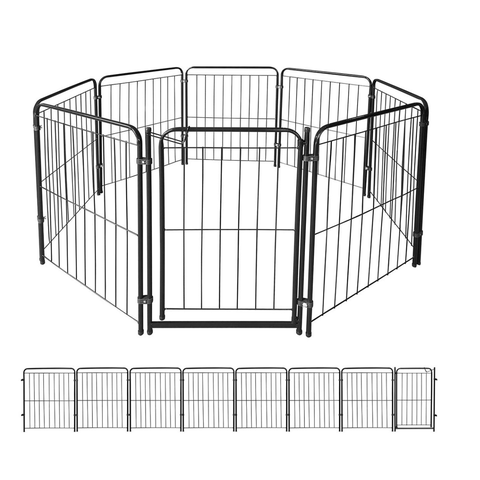 Cercado Pet 7 Módulos Portão 83cm Utilyse Preto Chiqueirinho Coelhos Gatos Cachorros