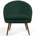 Ver imagem 2 de Poltrona Decorativa Fixa Pés Palito Rafa D02 Tressê Linho Verde Musgo C-117 - Lyam Decor
