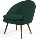 Ver imagem 1 de Poltrona Decorativa Fixa Pés Palito Rafa D02 Tressê Linho Verde Musgo C-117 - Lyam Decor