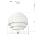 Ver imagem 2 de Lustre Pendente Bolo Vivare Md-4390 Cúpula em Tecido Branca - Bivolt Vivare Iluminação