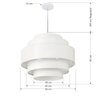 Lustre Pendente Bolo Vivare Md-4390 Cúpula em Tecido Branca - Bivolt Vivare Iluminação - 2