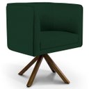 Ver imagem 2 de Kit 2 Poltronas Decorativa Base Giratória Madeira Betina D02 Veludo Verde Musgo B-303 - Lyam