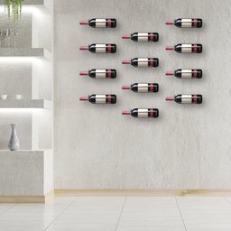 Kit 20 Un Adega Parede p Garrafa Vinho Aço Preto Industrial - 3