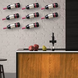 Kit 20 Un Adega Parede p Garrafa Vinho Aço Preto Industrial - 6