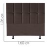 Cabeceira Cama Box Queem Estofada Poliana 160 Cm Suede:marrom - 3