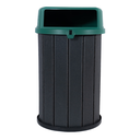 Ver imagem 1 de Lixeira Mbs Ecológica Madeira Plástica 100L Coleta Seletiva:Cinza Ébano/Tampa Verde