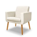 Ver imagem 3 de Kit 2 Poltrona Anita +puff Redondo Pés Palito Decorativo-me Ecommerce:bege