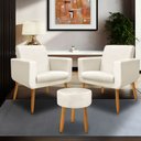 Ver imagem 1 de Kit 2 Poltrona Anita +puff Redondo Pés Palito Decorativo-me Ecommerce:bege