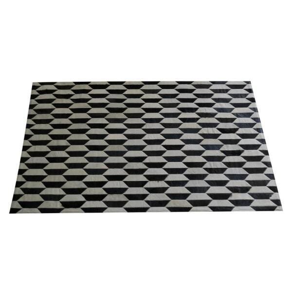 Tapete Kromática Costurado Preto e Branco 1,20x1,90 M - 1