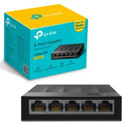 Switch Gigabit TP-Link Litewave LS1005G, 5 Portas 10/100/1000, de Mesa - Preto - 1