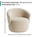 Ver imagem 3 de Poltrona Decorativa Organica Base Fixa Veludo Bege Mpassos