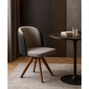 Ver imagem 2 de Cadeira Giratória em Madeira Maciça Cor Mel Luma - Exclusiva Linho Cinza