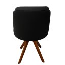 Ver imagem 3 de Cadeira Giratória em Madeira Maciça Cor Mel Luma - Exclusiva Linho Cinza