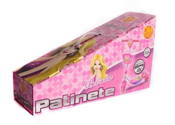 Patinete Infantil 3 rodas meninas com cesta luz e som - 7
