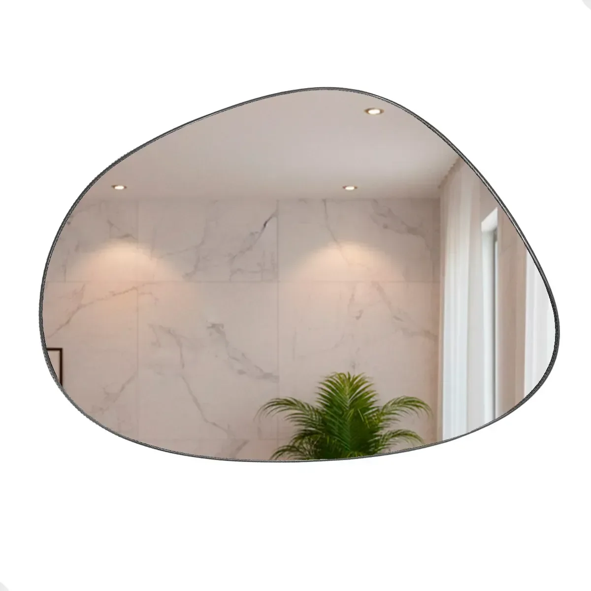 Ver imagem 2 de Espelho Decorativo de Parede Orgânico com Led Quente Mod. Nuvem 55x75 para Sala Quarto Banheiro Hall