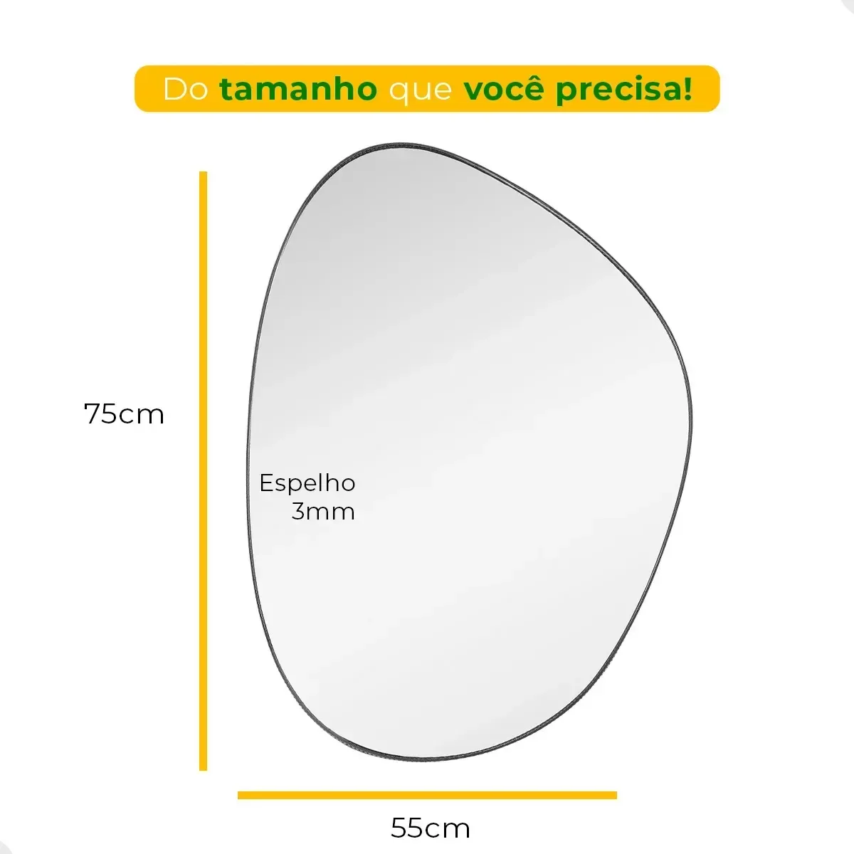 Ver imagem 5 de Espelho Decorativo de Parede Orgânico com Led Quente Mod. Nuvem 55x75 para Sala Quarto Banheiro Hall