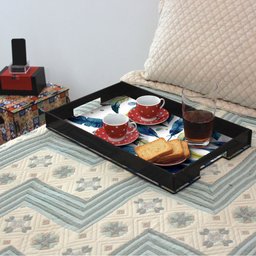 Bandeja Cafe da Manha - Penas Azuis - 3 Bandeja Cafe da Manha - Penas Azuis - 3