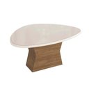 Ver imagem 1 de Mesa para Cozinha Tília com Tampo Madeirado com Vidro 105x135cm Nogueira Off White Vidro Off White
