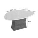 Ver imagem 3 de Mesa para Cozinha Tília com Tampo Madeirado com Vidro 105x135cm Nogueira Off White Vidro Off White